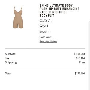 SKIMS Clay Shapewear Bodysuit WORN ONCE